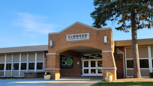 The front façade of Elmwood Elementary School